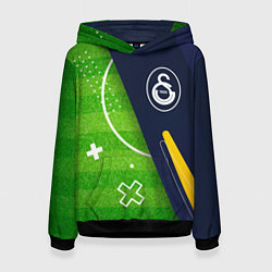 Толстовка-худи женская Galatasaray football field, цвет: 3D-черный