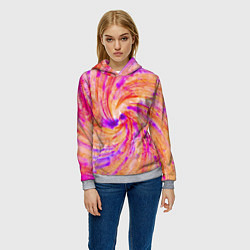 Толстовка-худи женская Color swirls, цвет: 3D-меланж — фото 2