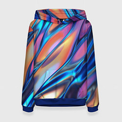 Толстовка-худи женская Радужные переливы, цвет: 3D-синий