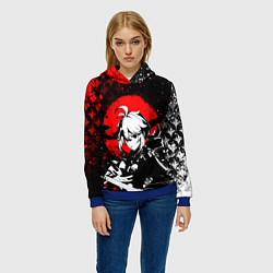 Толстовка-худи женская Кадзуха - Мрачный геншин, цвет: 3D-синий — фото 2