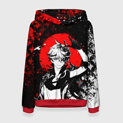 Толстовка-худи женская Тарталья - Мрачный геншин, цвет: 3D-красный