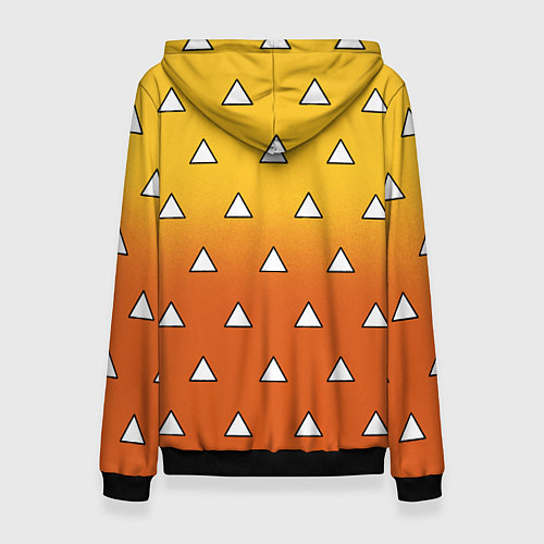 Женская толстовка Оранжевое кимоно с треугольниками - Зеницу клинок / 3D-Черный – фото 2