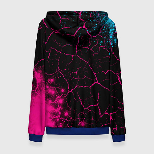 Женская толстовка Saints Row - neon gradient: надпись, символ / 3D-Синий – фото 2