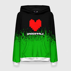 Толстовка-худи женская Undertale - зеленая трава, цвет: 3D-белый