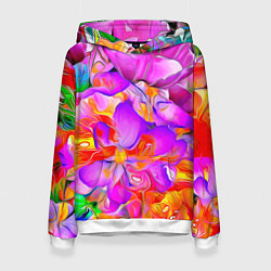 Толстовка-худи женская Flower Illusion, цвет: 3D-белый