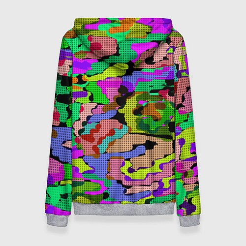 Женская толстовка Разноцветный клетчатый камуфляж / 3D-Меланж – фото 2