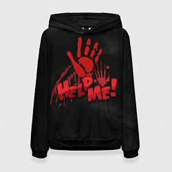 Толстовка-худи женская Кровавая надпись, цвет: 3D-черный