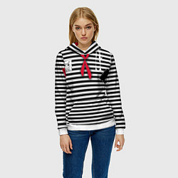 Толстовка-худи женская Костюм Разбойник -новогодний карнавальный, цвет: 3D-белый — фото 2