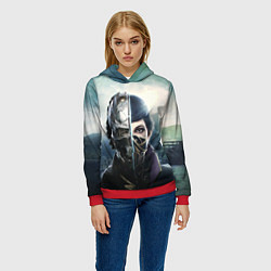 Толстовка-худи женская Dishonored - Эмили Колдуин, цвет: 3D-красный — фото 2