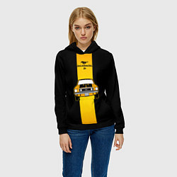 Толстовка-худи женская Авто ford mustang, цвет: 3D-черный — фото 2