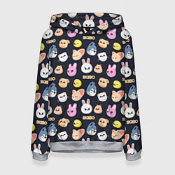 Толстовка-худи женская Skzoo pattern, цвет: 3D-меланж
