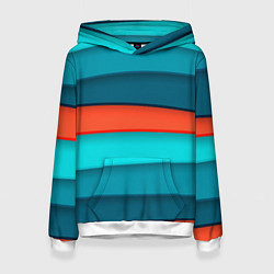 Толстовка-худи женская Геометрические непараллельные пластины, цвет: 3D-белый