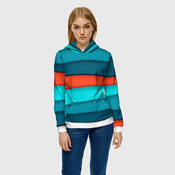 Толстовка-худи женская Геометрические непараллельные пластины, цвет: 3D-белый — фото 2