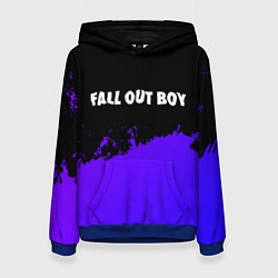 Толстовка-худи женская Fall Out Boy purple grunge, цвет: 3D-синий