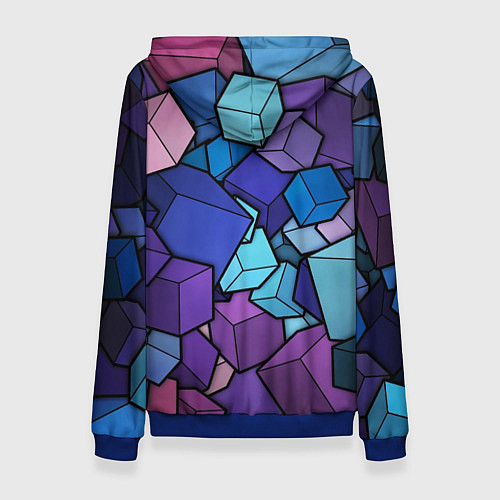 Женская толстовка Цветные кубы / 3D-Синий – фото 2