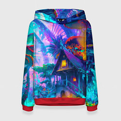 Толстовка-худи женская Неоновая страна, цвет: 3D-красный
