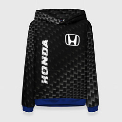 Толстовка-худи женская Honda карбоновый фон, цвет: 3D-синий