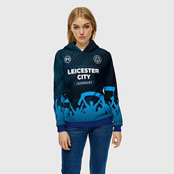 Толстовка-худи женская Leicester City legendary форма фанатов, цвет: 3D-синий — фото 2