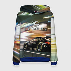 Толстовка-худи женская Lexus - скорость режим, цвет: 3D-синий