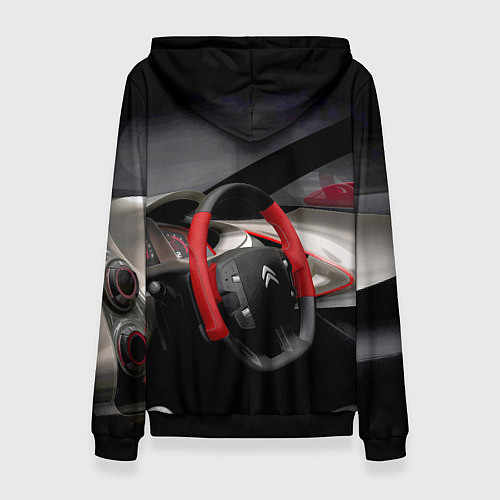 Женская толстовка Ситроен - салон - Steering wheel / 3D-Черный – фото 2