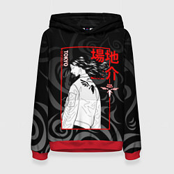 Толстовка-худи женская Кейске Баджи - Токийские мстители, цвет: 3D-красный