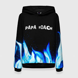 Толстовка-худи женская Papa Roach blue fire, цвет: 3D-черный