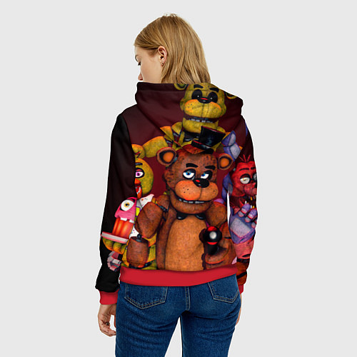 Женская толстовка Пять ночей Фредди / 3D-Красный – фото 4