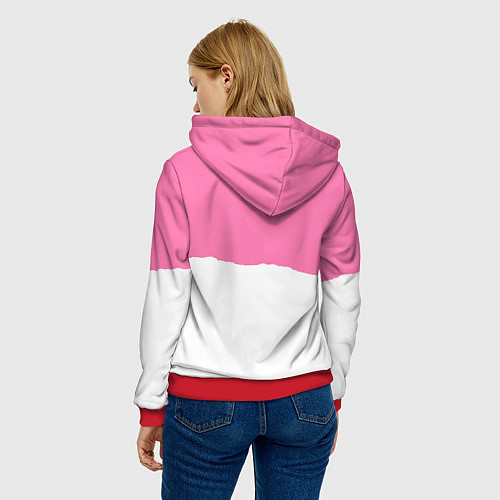 Женская толстовка Stray Kids pink and white / 3D-Красный – фото 4