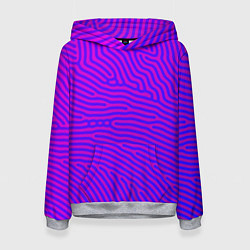 Толстовка-худи женская Фиолетовые линии, цвет: 3D-меланж