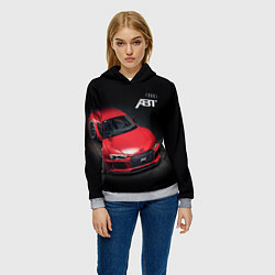 Толстовка-худи женская Audi quattro ABT autotuning, цвет: 3D-меланж — фото 2