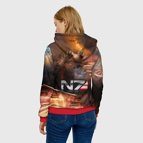 Женская толстовка Mass Effect N7 - Jane Shepard / 3D-Красный – фото 4