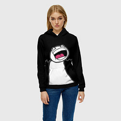 Толстовка-худи женская Йолло - Мемные стикеры, цвет: 3D-черный — фото 2