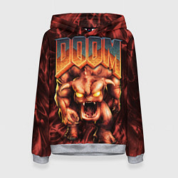 Толстовка-худи женская DOS DOOM - Bull demon, цвет: 3D-меланж