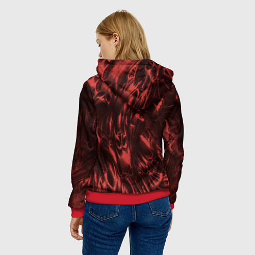 Женская толстовка DOS DOOM - Bull demon / 3D-Красный – фото 4