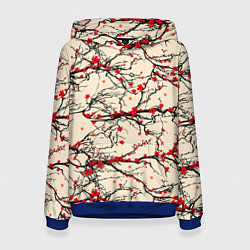 Толстовка-худи женская Sakura flowers, цвет: 3D-синий