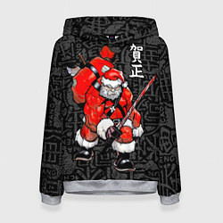 Толстовка-худи женская Santa Claus Samurai, цвет: 3D-меланж