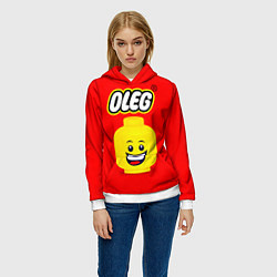 Толстовка-худи женская Олег Lego, цвет: 3D-белый — фото 2