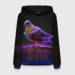 Толстовка-худи женская Неоновый голубь, цвет: 3D-синий