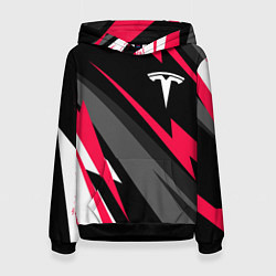 Толстовка-худи женская Tesla fast lines, цвет: 3D-черный