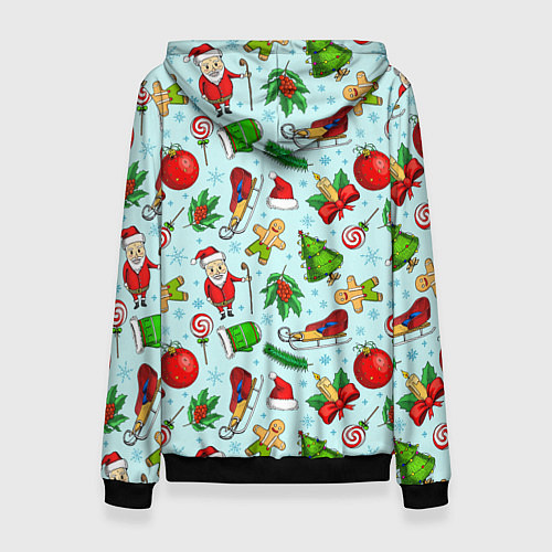 Женская толстовка Новогодний паттерн / 3D-Черный – фото 2