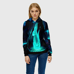 Толстовка-худи женская Водяной Кроль, цвет: 3D-черный — фото 2