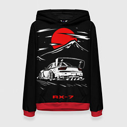 Толстовка-худи женская Мазда RX - 7 JDM Style, цвет: 3D-красный