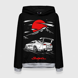 Толстовка-худи женская Тойота супра - JDM Style, цвет: 3D-меланж
