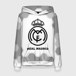 Толстовка-худи женская Real Madrid sport на светлом фоне, цвет: 3D-белый