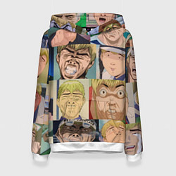 Толстовка-худи женская Лицо ГТО, цвет: 3D-белый