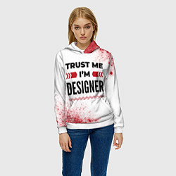 Толстовка-худи женская Trust me Im designer white, цвет: 3D-белый — фото 2