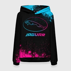Толстовка-худи женская Jaguar - neon gradient, цвет: 3D-черный