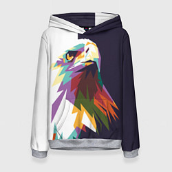 Толстовка-худи женская Орел-птица гордая, цвет: 3D-меланж