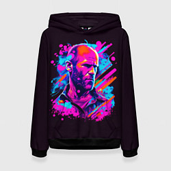 Толстовка-худи женская Jason Statham - pop art, цвет: 3D-черный