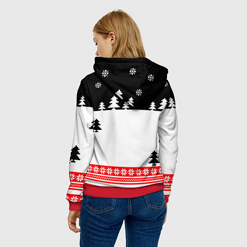 Женская толстовка Merry christmas - Санта Клаус / 3D-Красный – фото 4